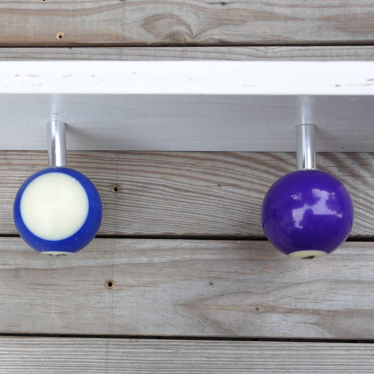 Ricicli Design Casa Attaccapanni Biliardo 3 Palline bianco in legno recuperato