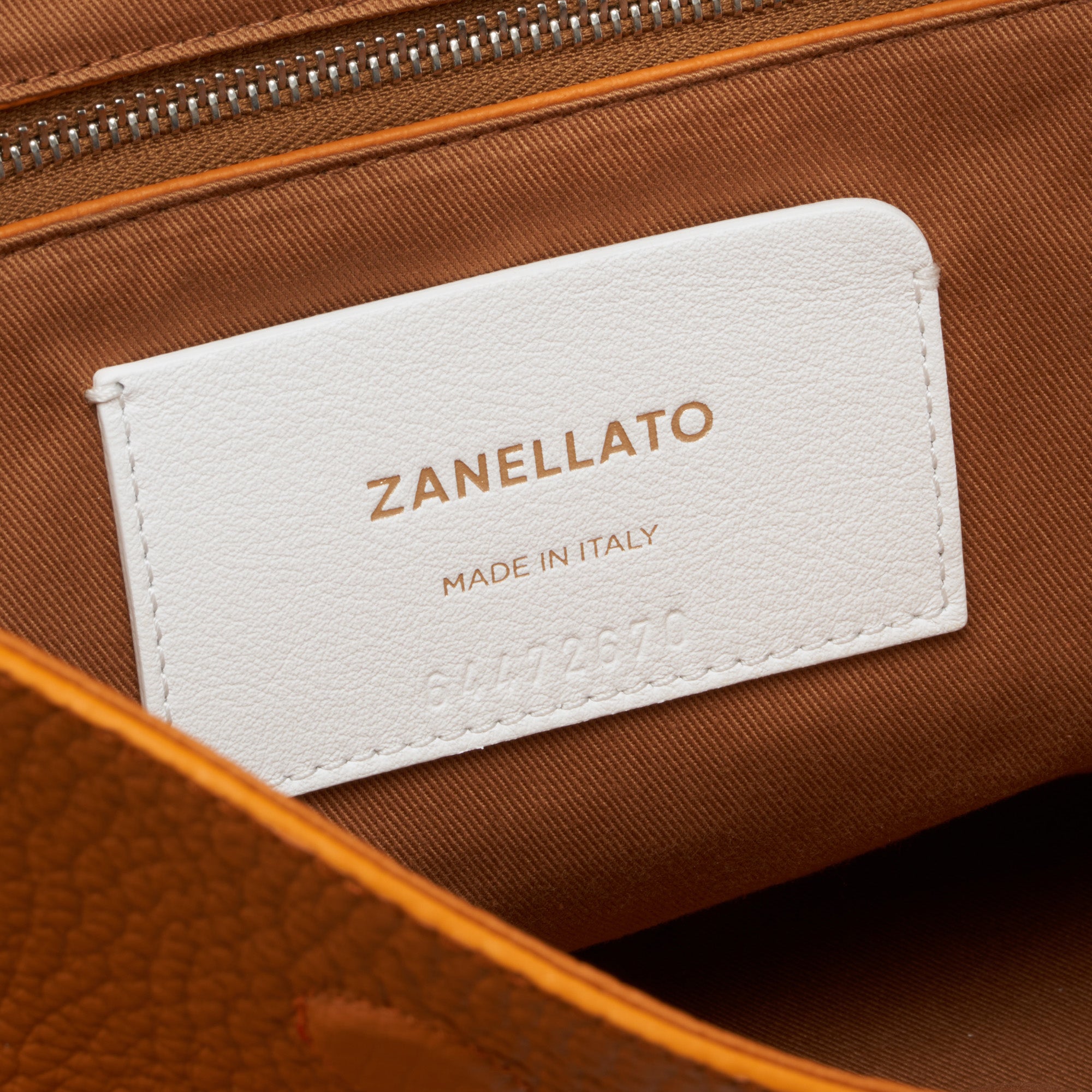 Zanellato Dotta® XL borsa arancione pelle martellata