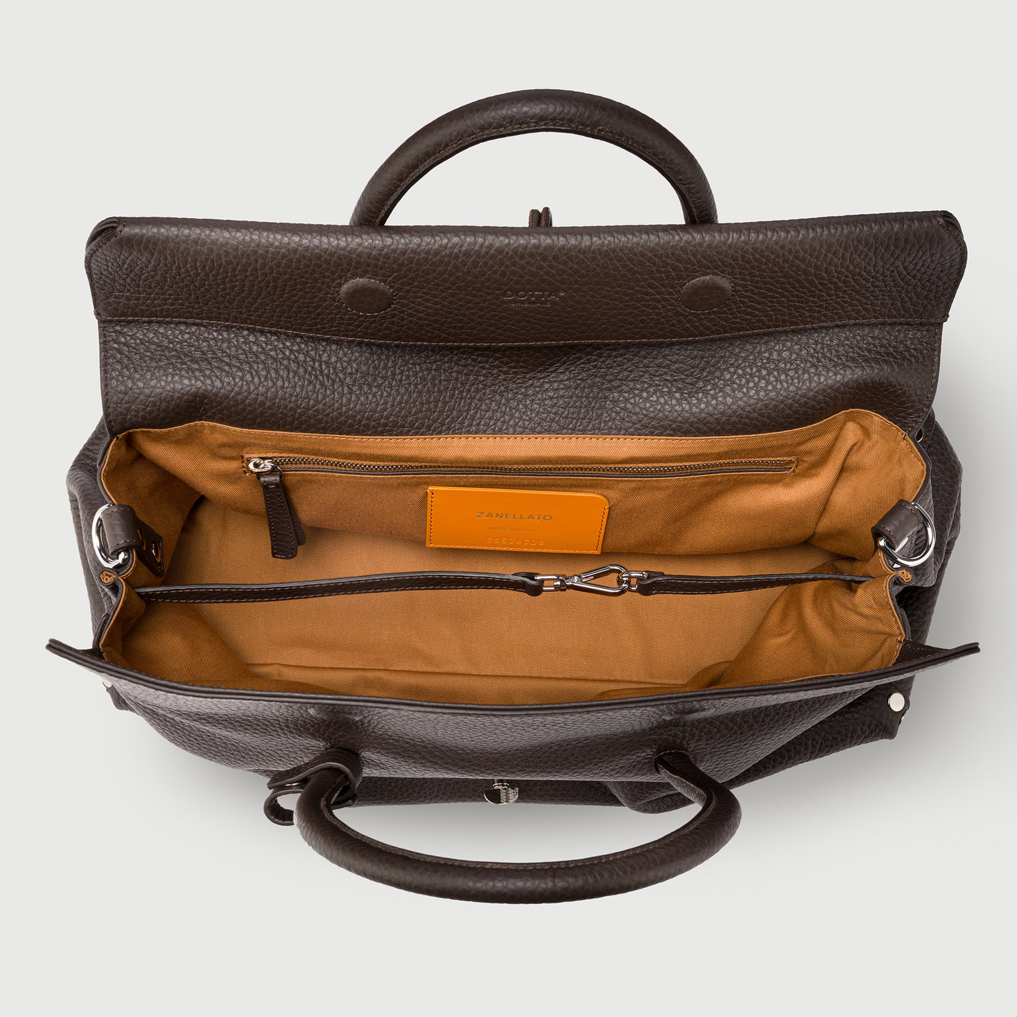 Zanellato Dotta® XL borsa marrone in pelle martellata