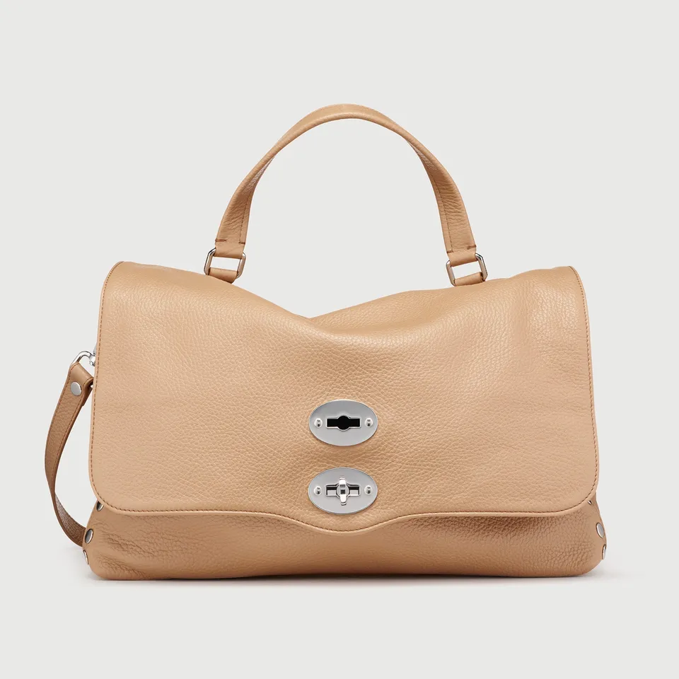Zanellato Postina® M borsa marrone Cantucci in pelle martellata