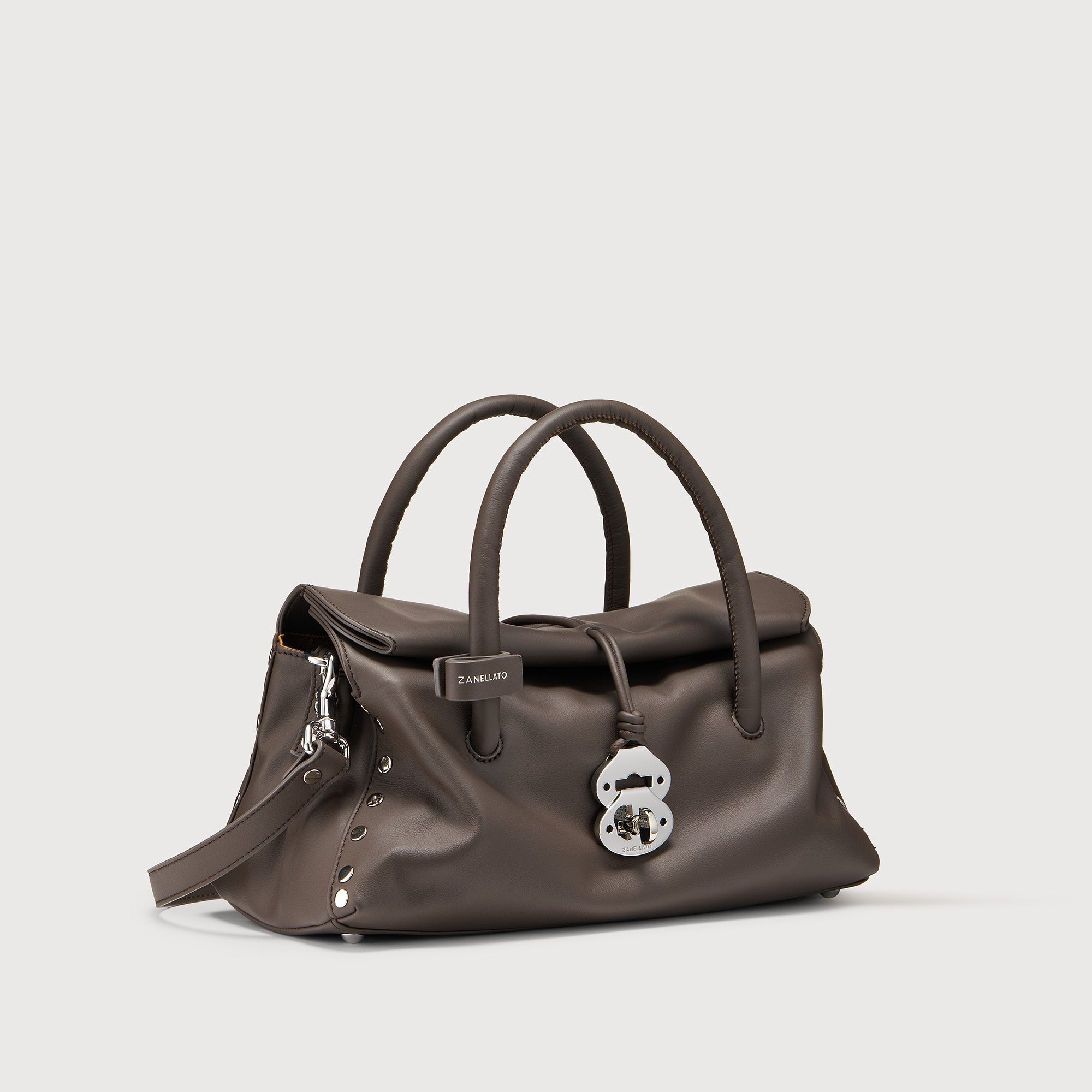 Zanellato Dotta® S in Brown Gianduiotto borsa in pelle liscia