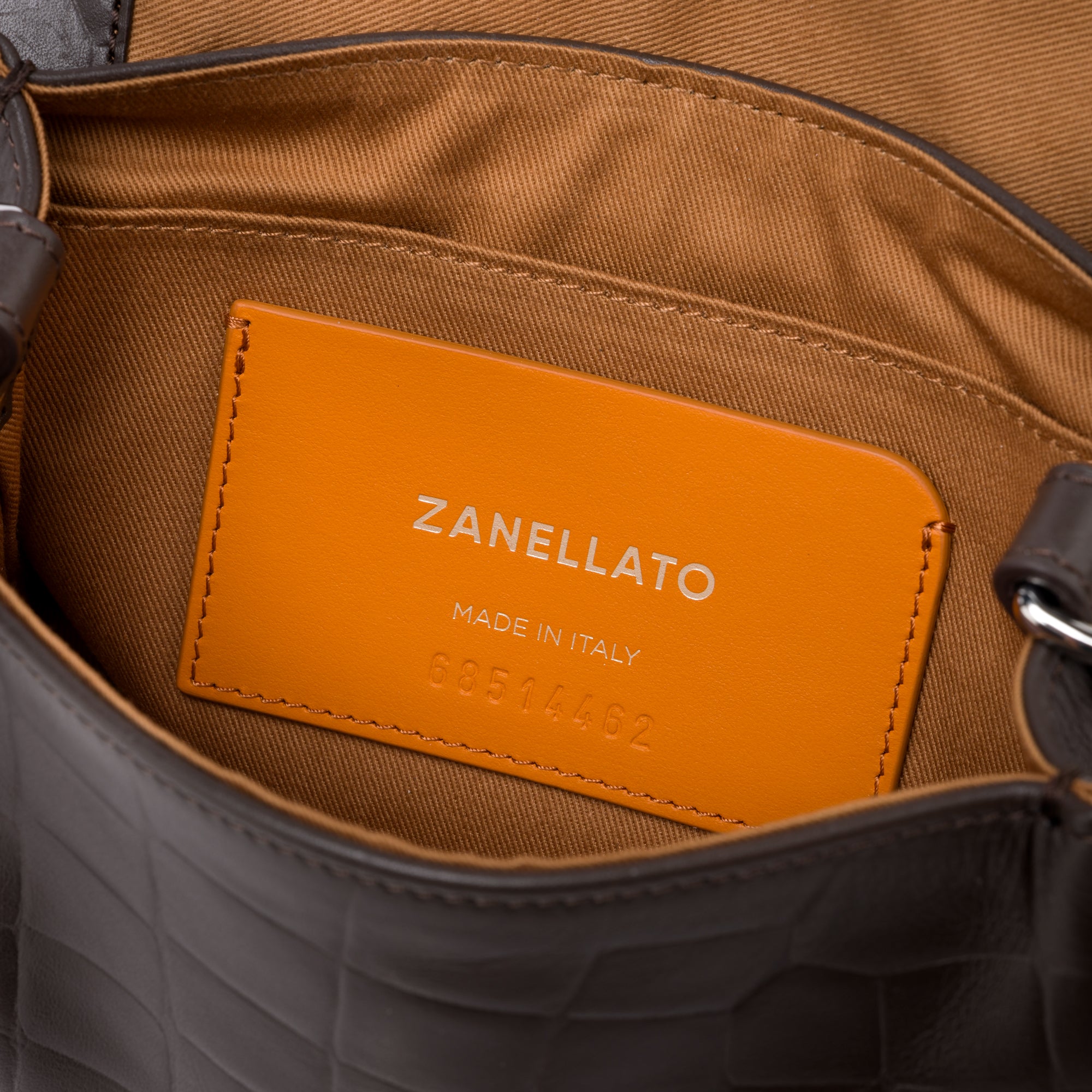 Zanellato Postina® Baby borsa marrone effetto coccodrillo in pelle