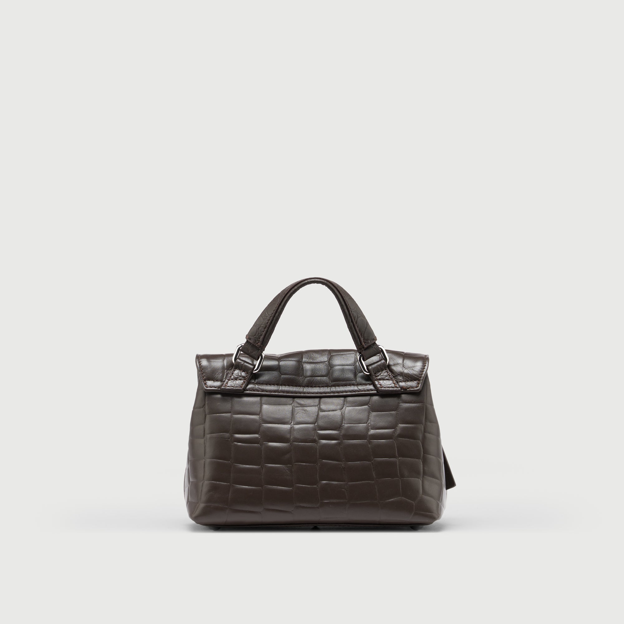 Zanellato Postina® Baby borsa marrone effetto coccodrillo in pelle