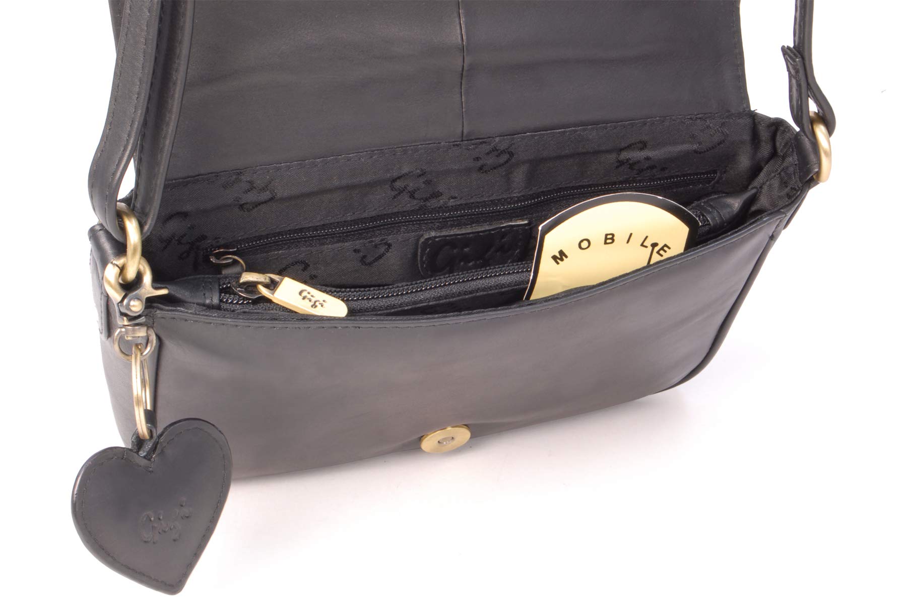 Gigi Othello Collection 14578 borsa a tracolla piccola nera in pelle