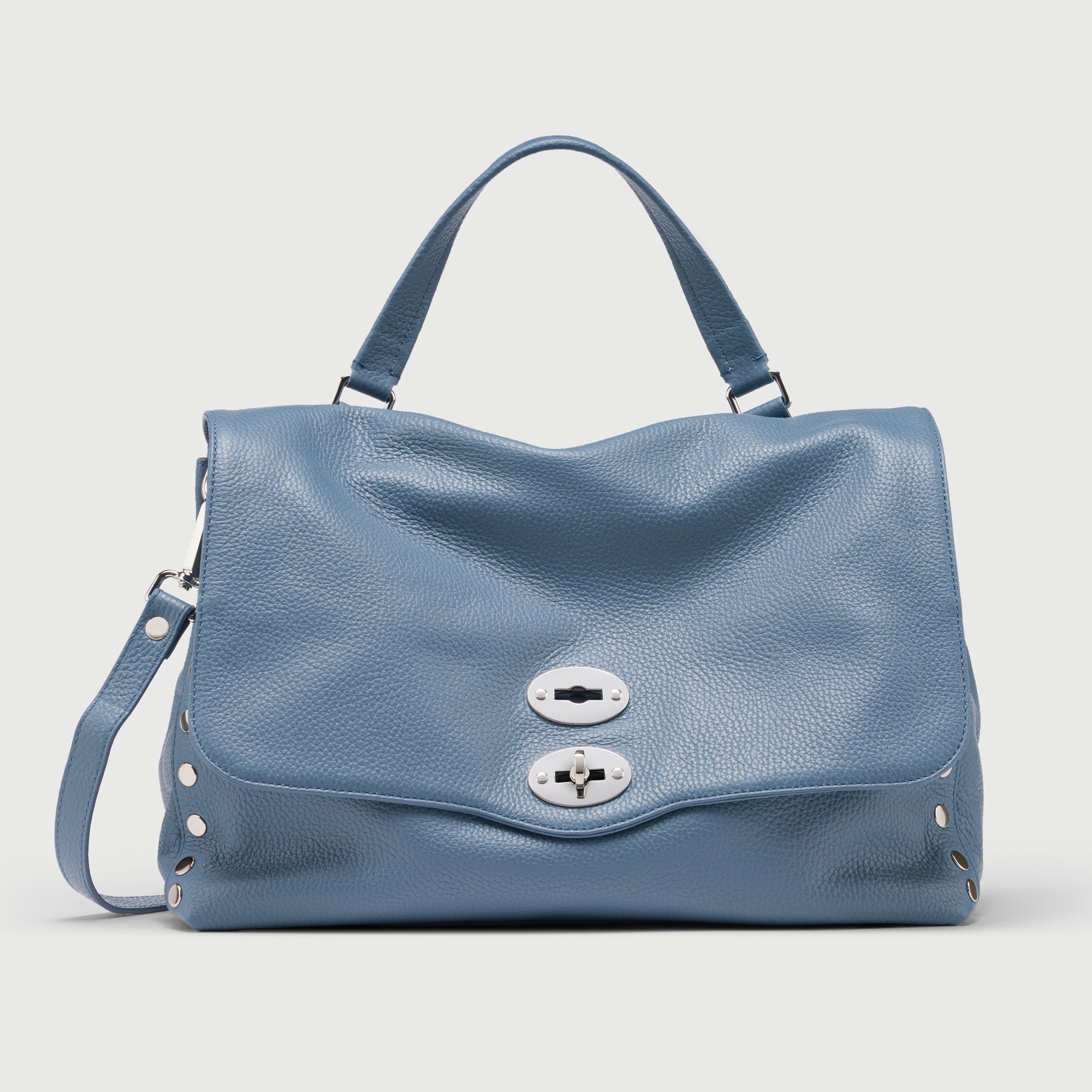 Zanellato Postina® M borsa blu Sambuco Notturno in pelle martellata