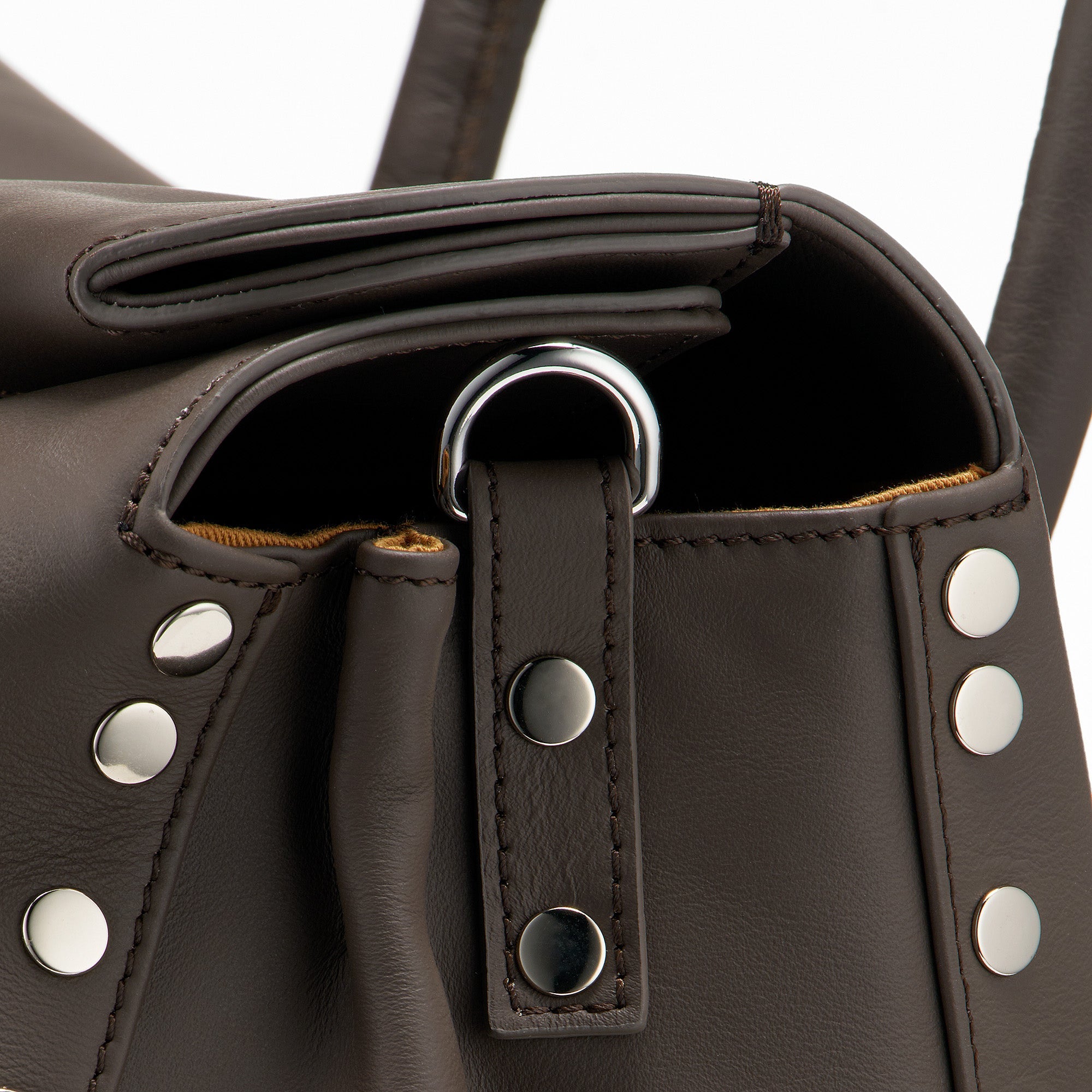 Zanellato Dotta® S in Brown Gianduiotto borsa in pelle liscia