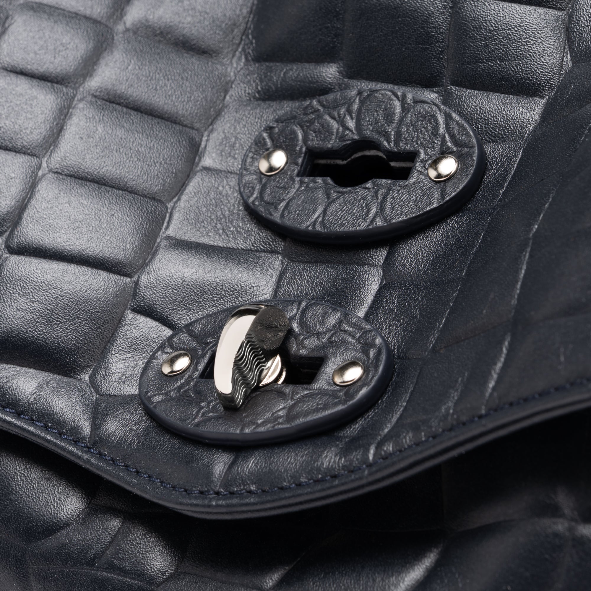 Zanellato Postina® S borsa Blue Orione in pelle stampata