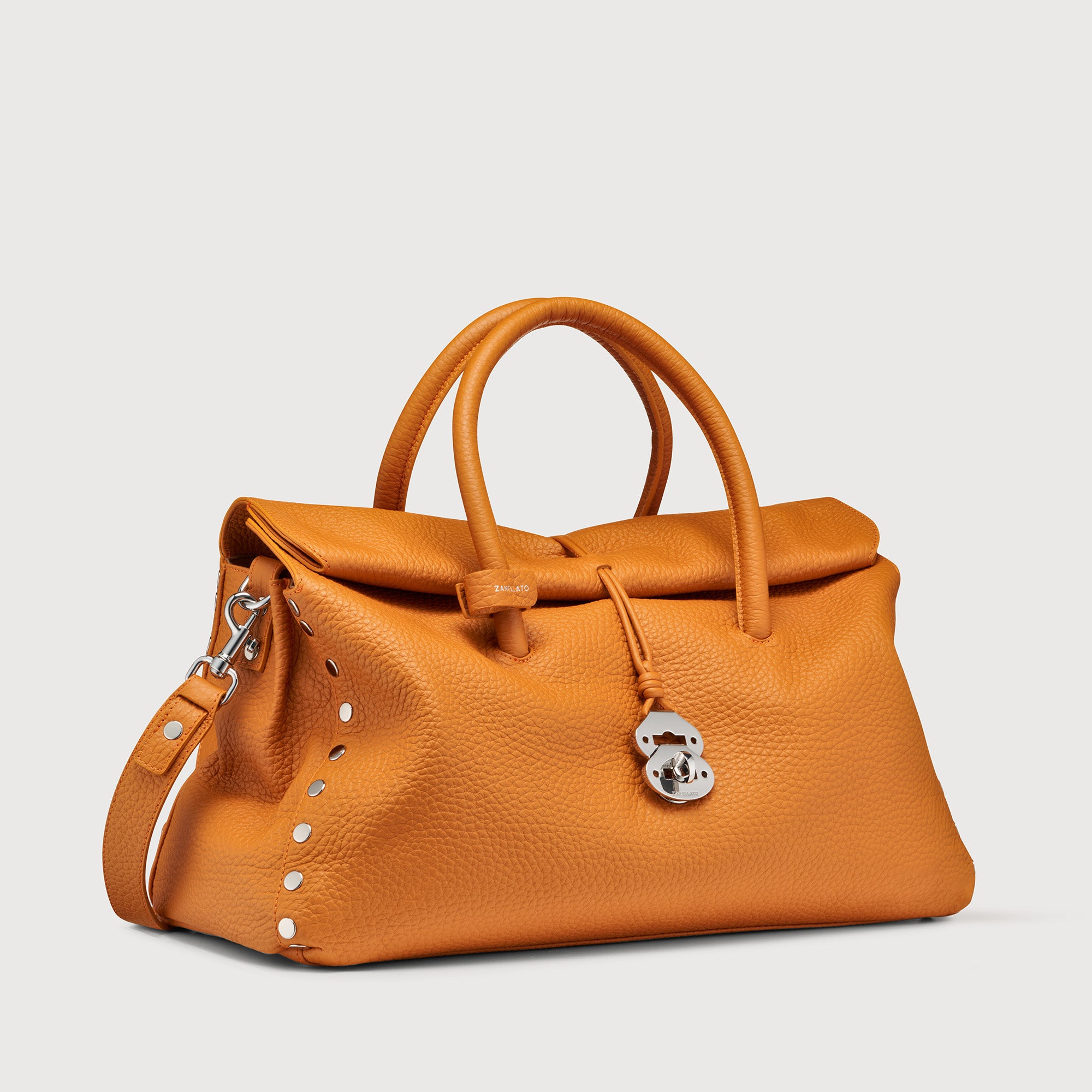 Zanellato Dotta® XL borsa arancione pelle martellata