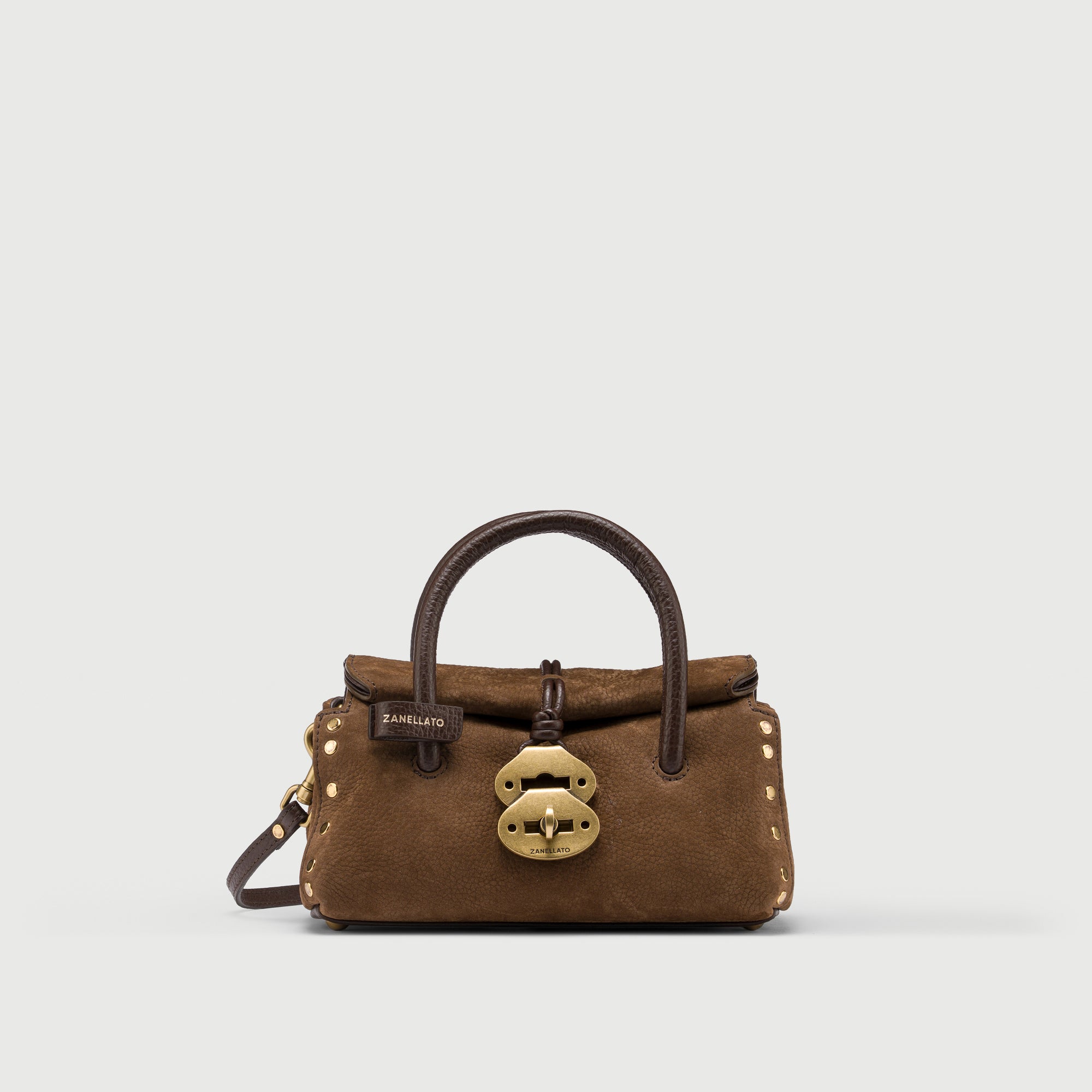 Zanellato Dotta® Baby borsa marrone in nabuk effetto gommato