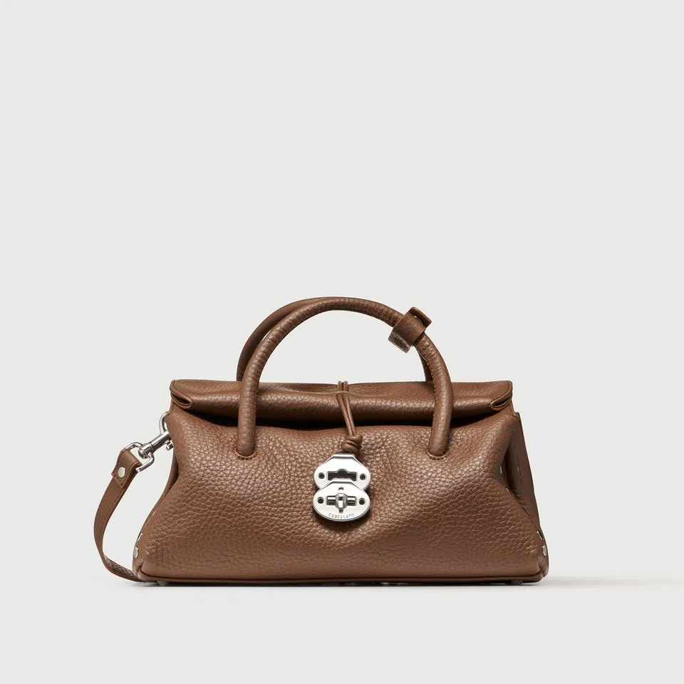 Zanellato Dotta® S borsa marrone in pelle martellata