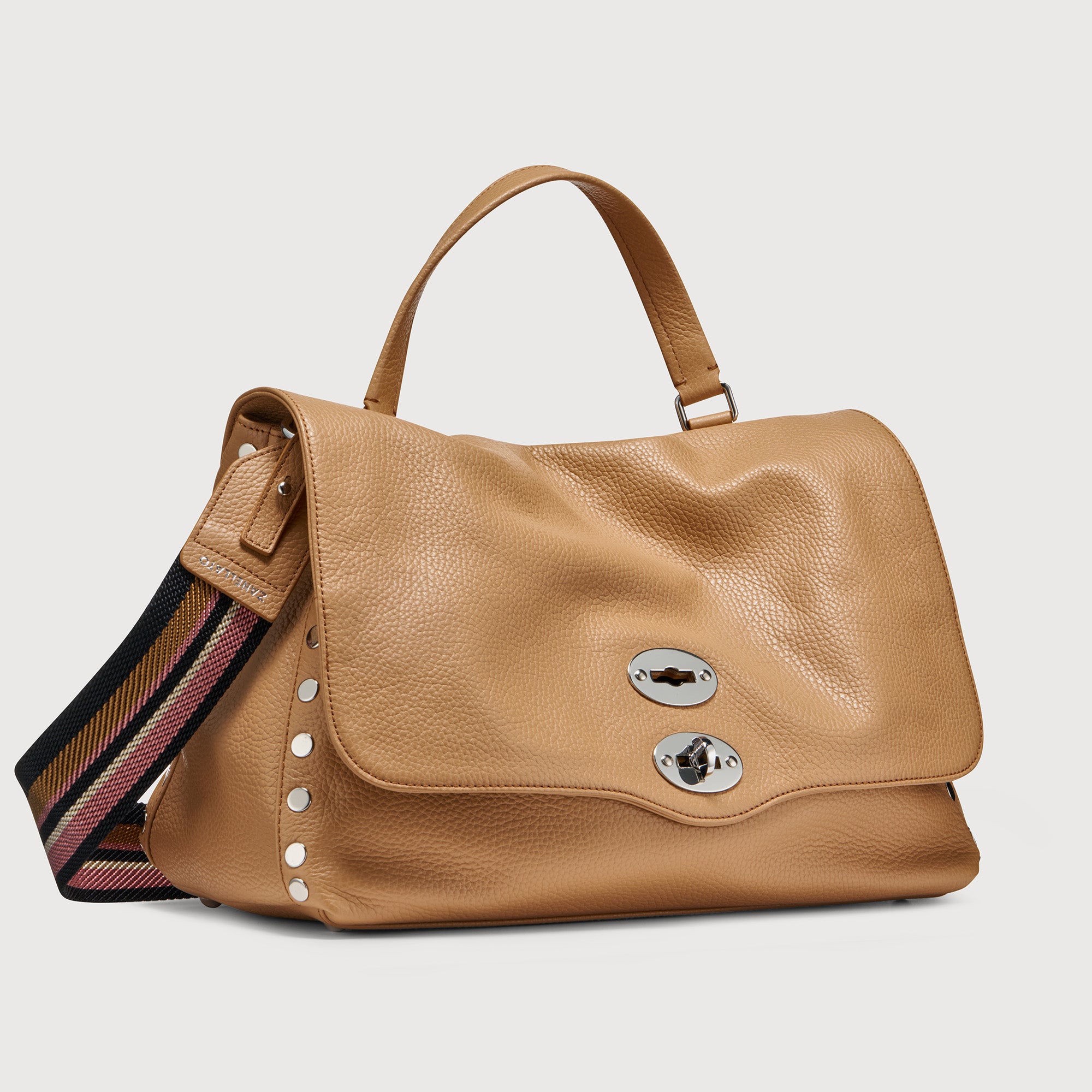 Zanellato Postina® M borsa marrone in pelle martellata