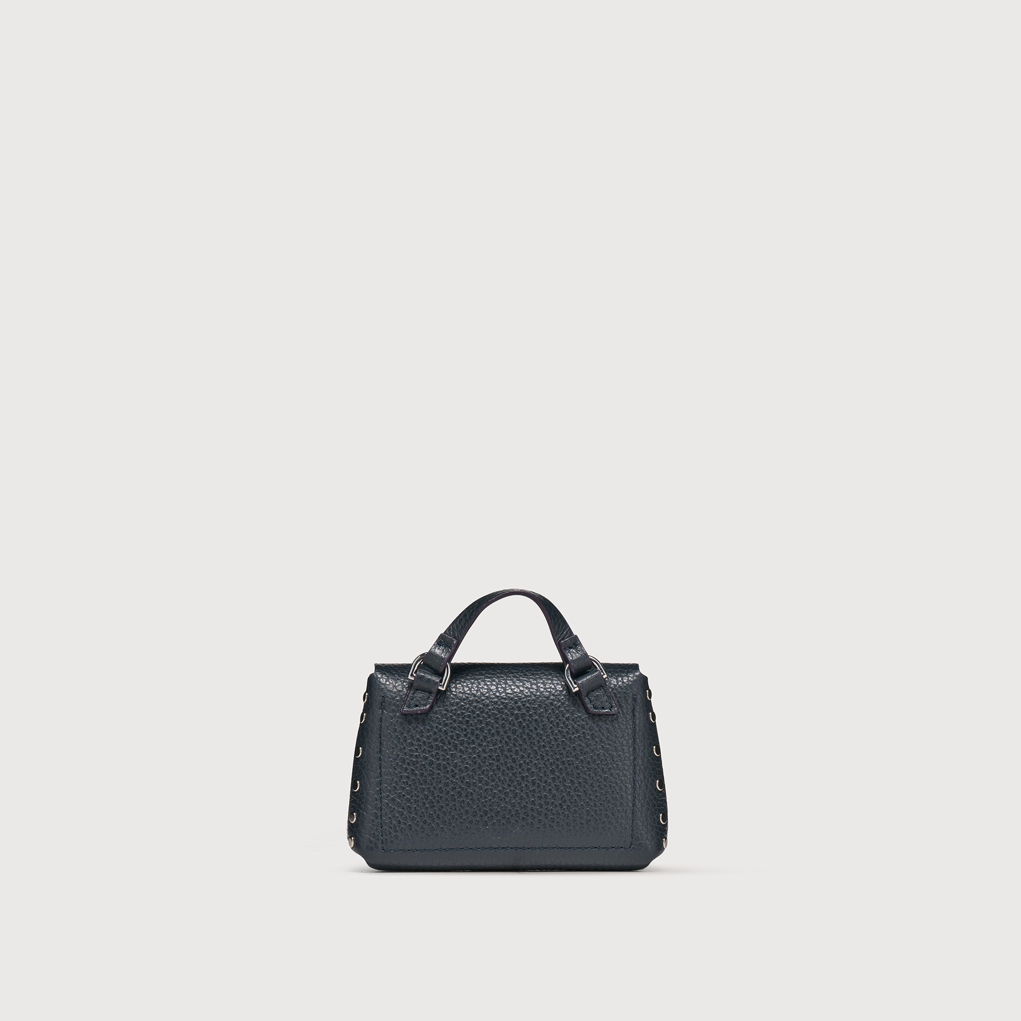 Zanellato Postina® Wallet portafoglio Mini blu navy in pelle martellata