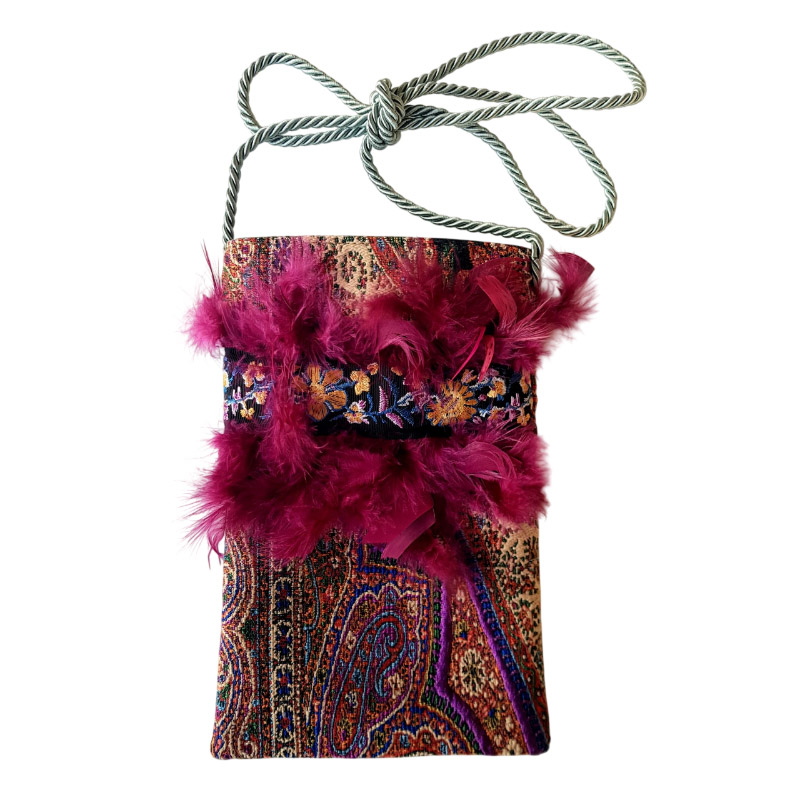 Borseggi Tibetane Tibetana piume 16 salvia borsa a tracolla