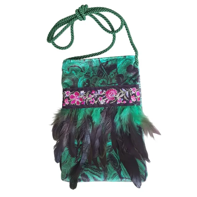 Borseggi Tibetane – le tracolla Tibetana piume 12 borsa