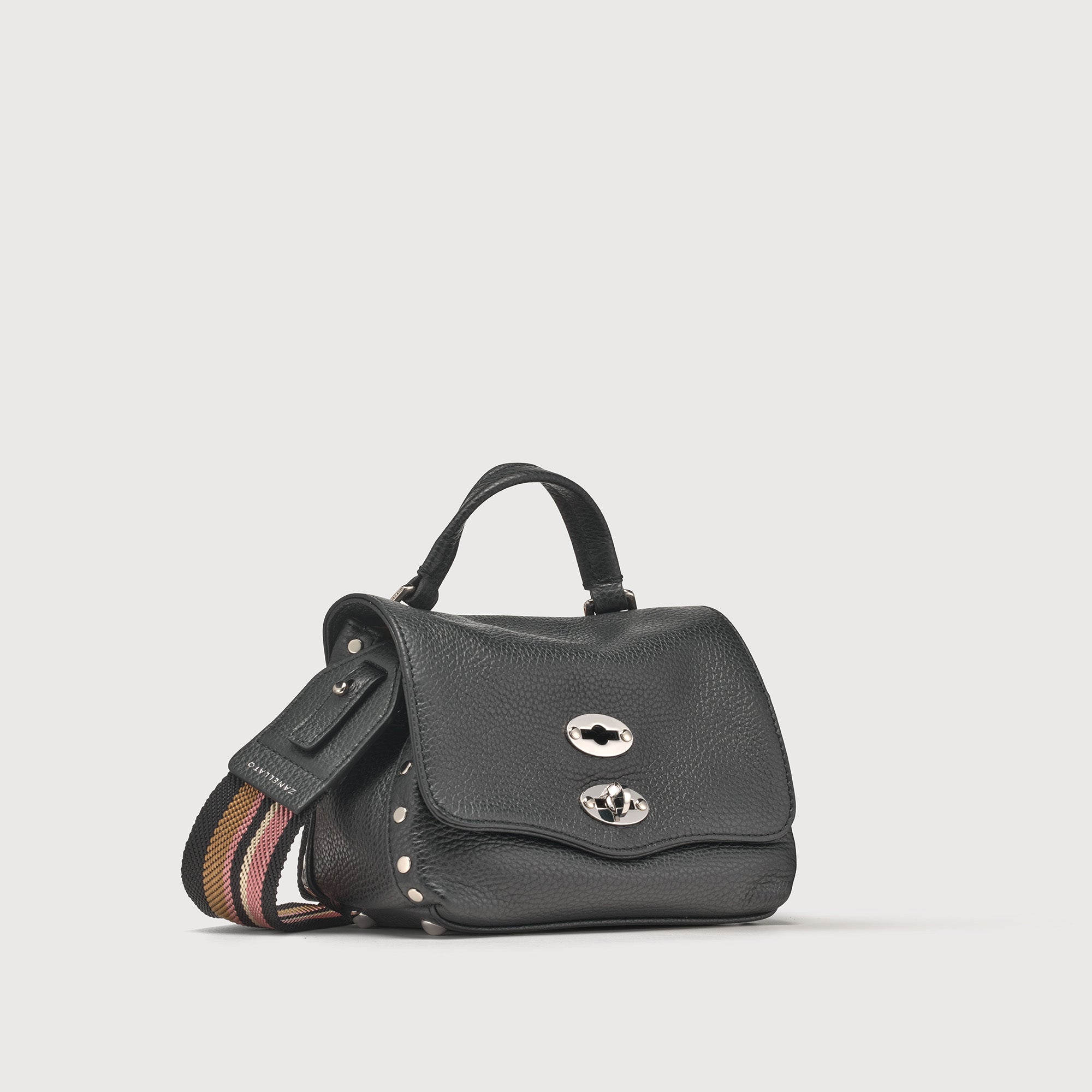 Zanellato Postina® borsa Baby nera in pelle martellata