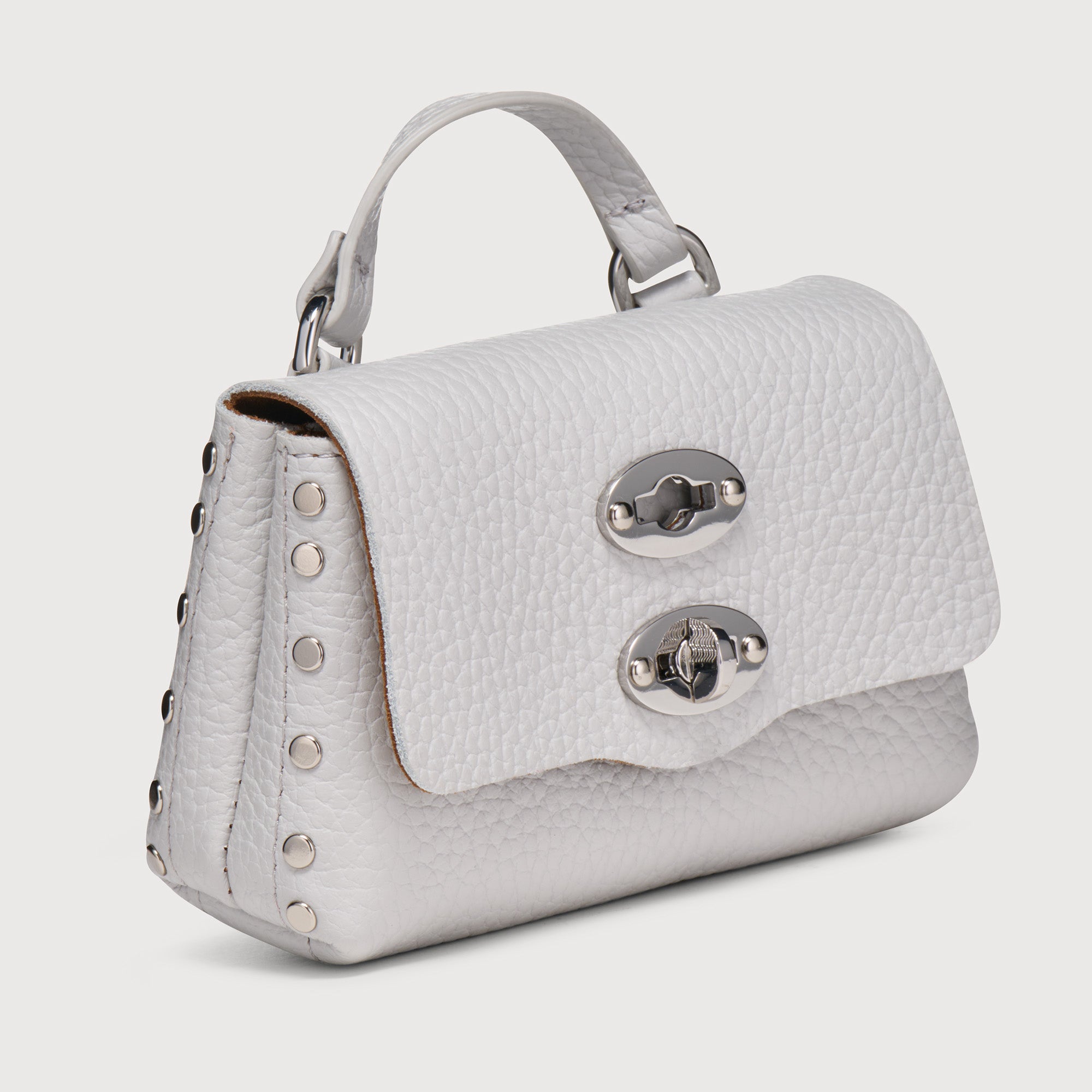 Zanellato Postina® Wallet MINI portafoglio grigio pelle martellata