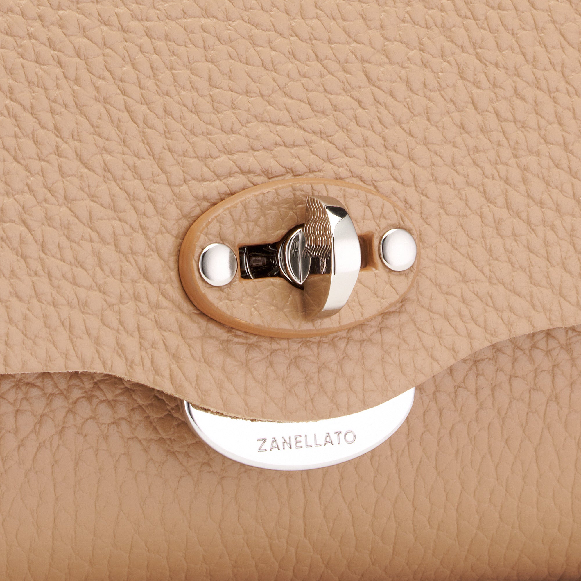 Zanellato Lettera® S clutch marrone pelle martellata