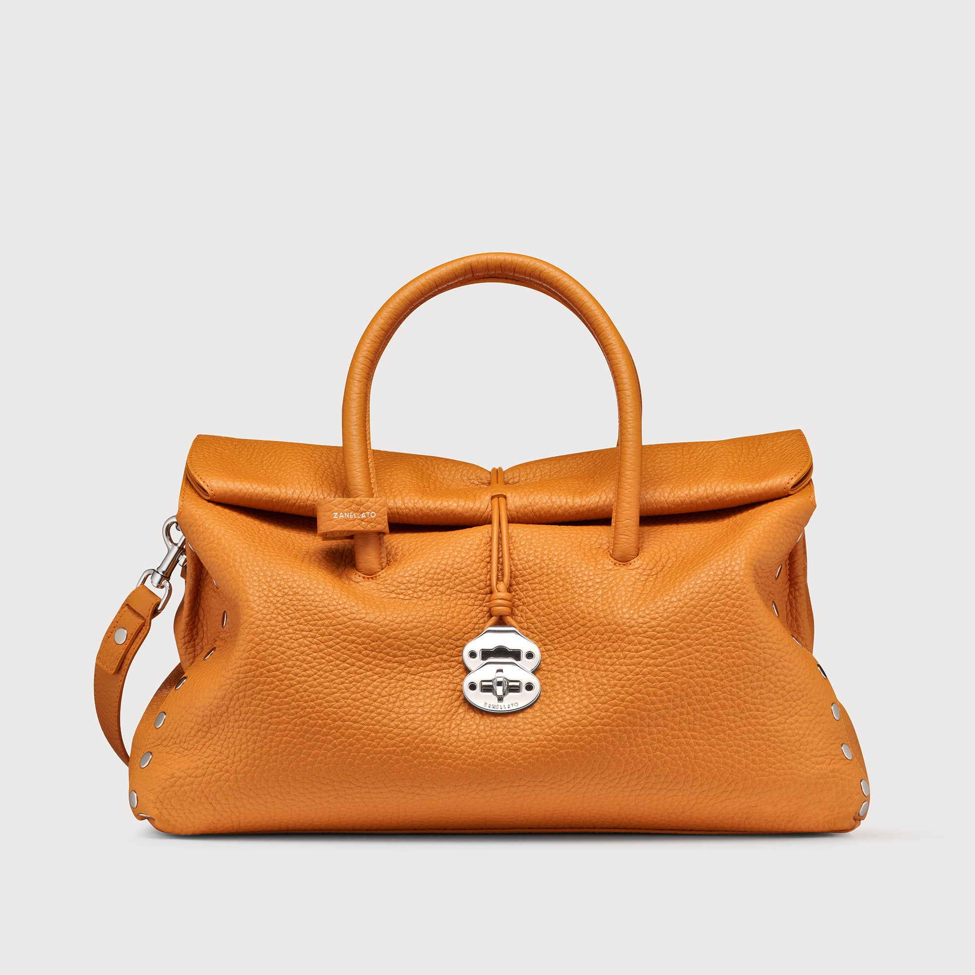 Zanellato Dotta® XL borsa arancione pelle martellata