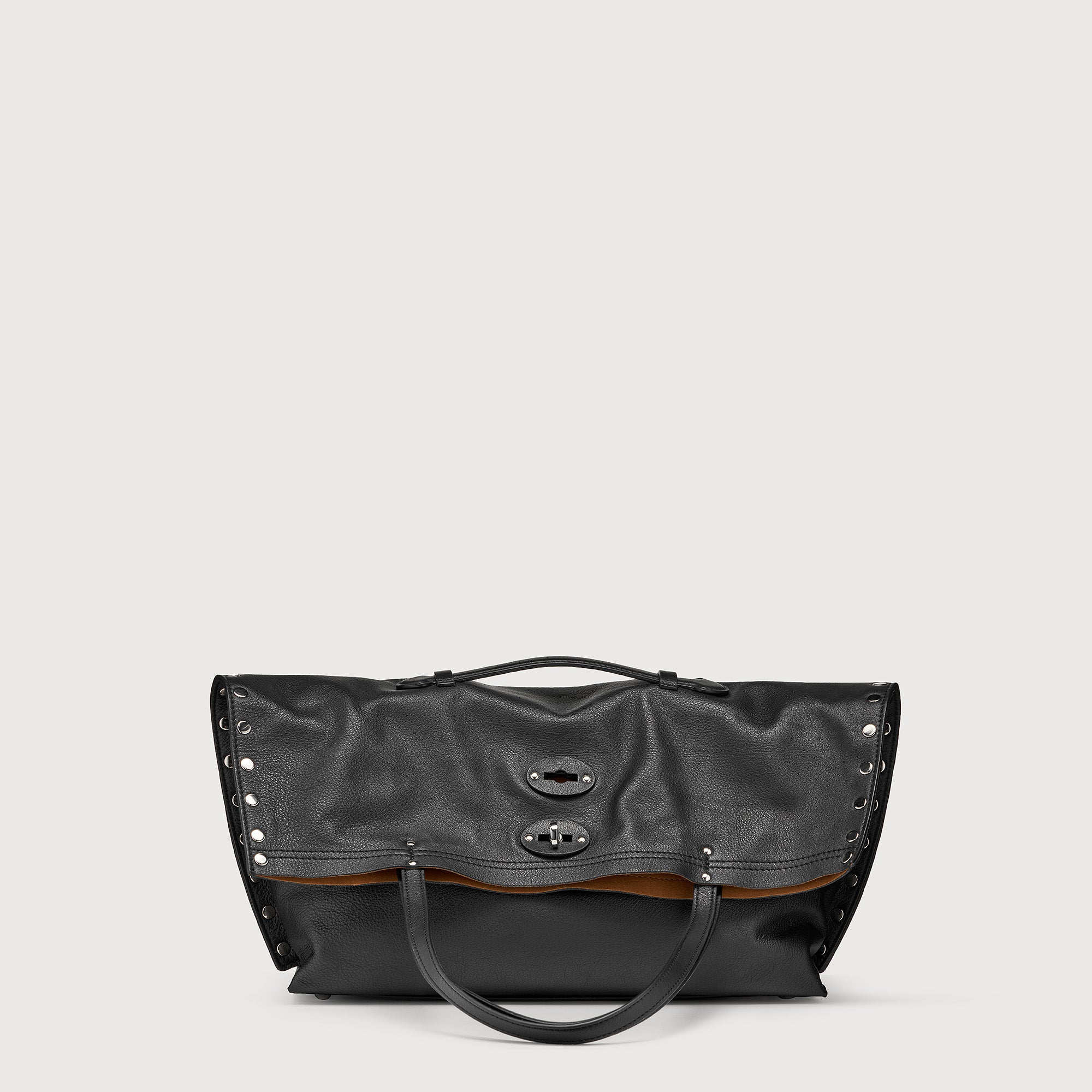 Zanellato A' Spasso® M borsa nera pelle liscia trasformabile